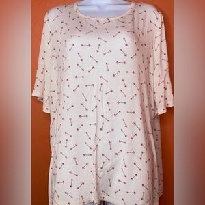 Lauren Conrad from Kohl’s Women's Cream Top with Red Arrow Pattern